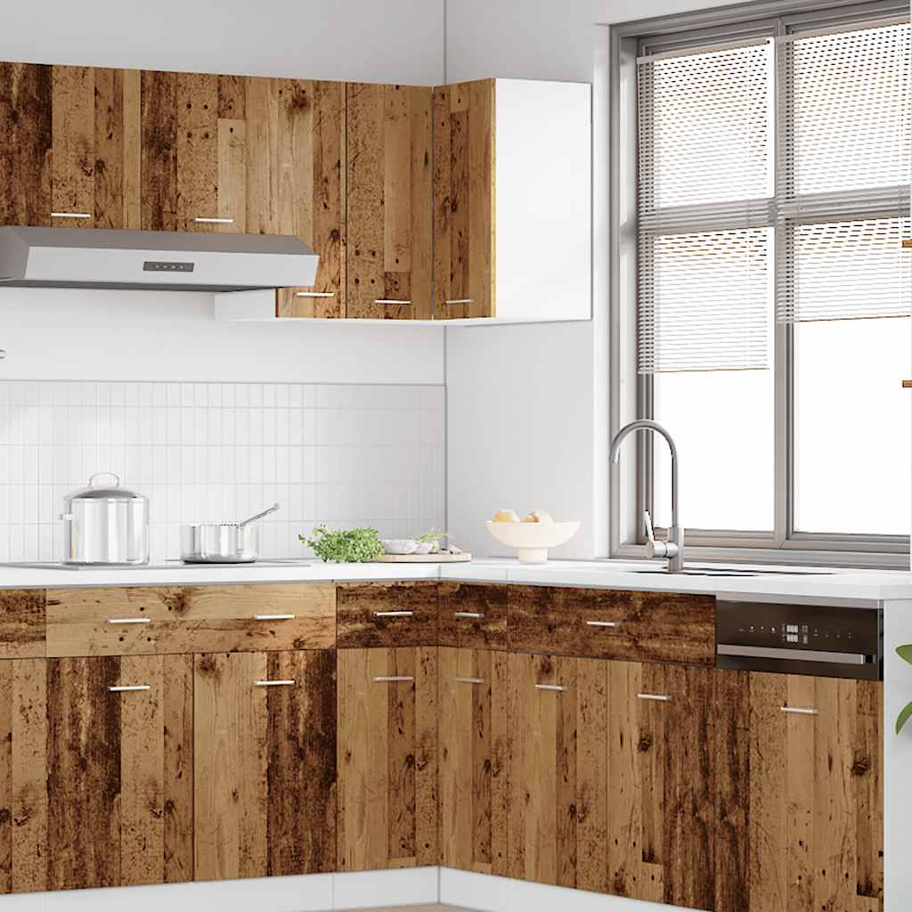 Hanging Corner Cabinet Lyon Old Wood 57x57x60 cm Engineered Wood